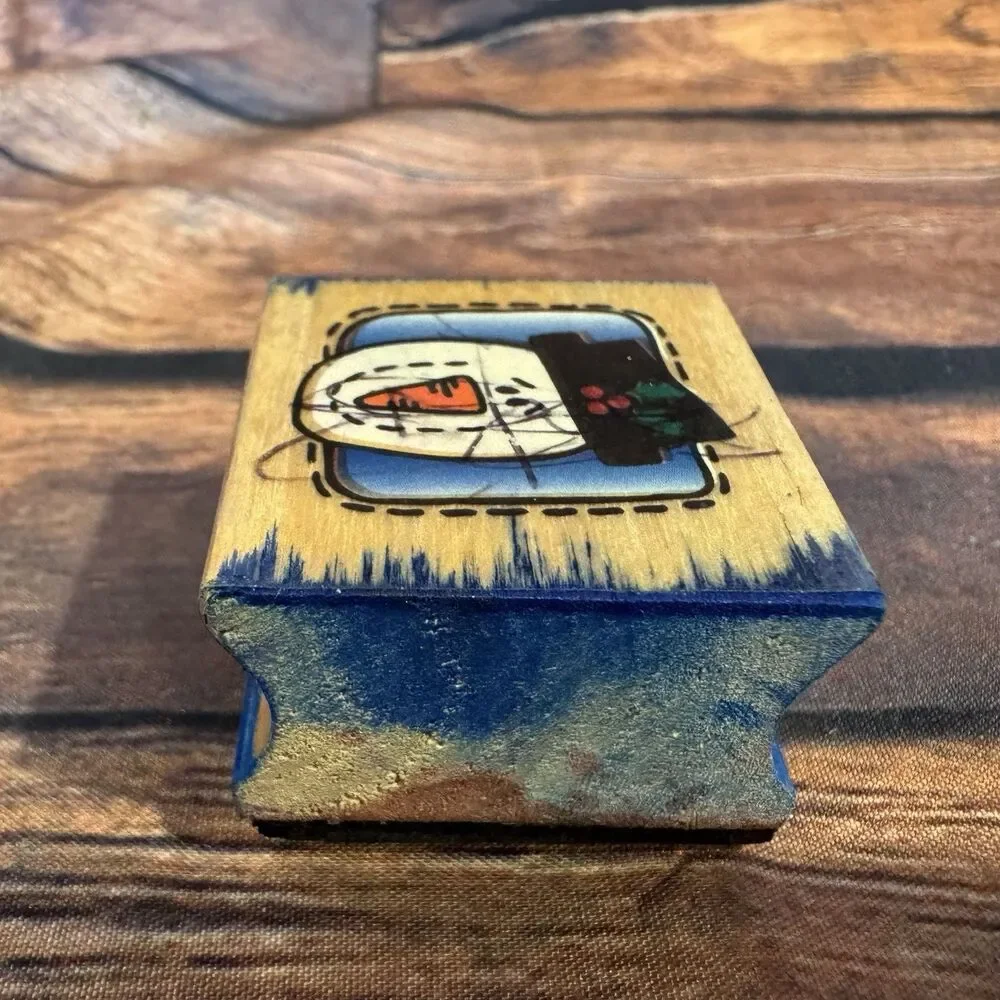 Vintage 1998 Westwater Enterprises Snowman Rubber Stamp Trena Hegdahl Christmas